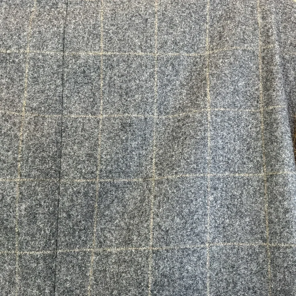 Lands End‎ 100% Wool Blazer Mens 39R Sport Coat Gray Windowpane Academia
